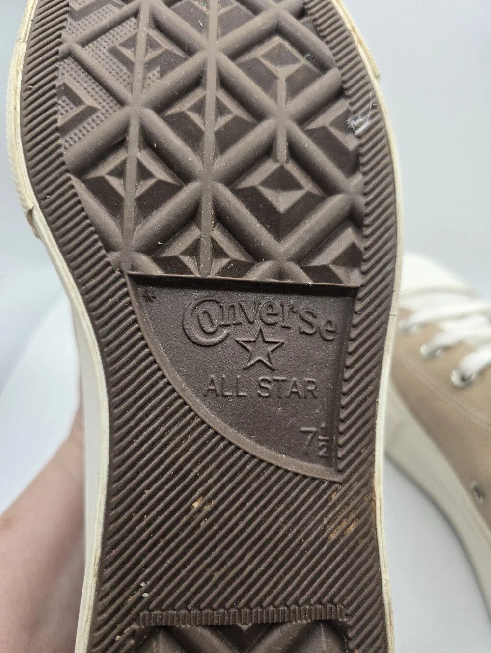 Converse Chuck 2 Tone Beige Platform High Top Canvas Skater Sneakers. Ladies 9.5 - Picture 11 of 15